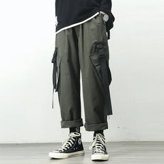 HEARUJOY  -  Harem Jogger Pants Men Streetwear Cargo Pants Hip Hop Ribbons Casual Mens Pants Ankle-length Men Trousers Ankle-length