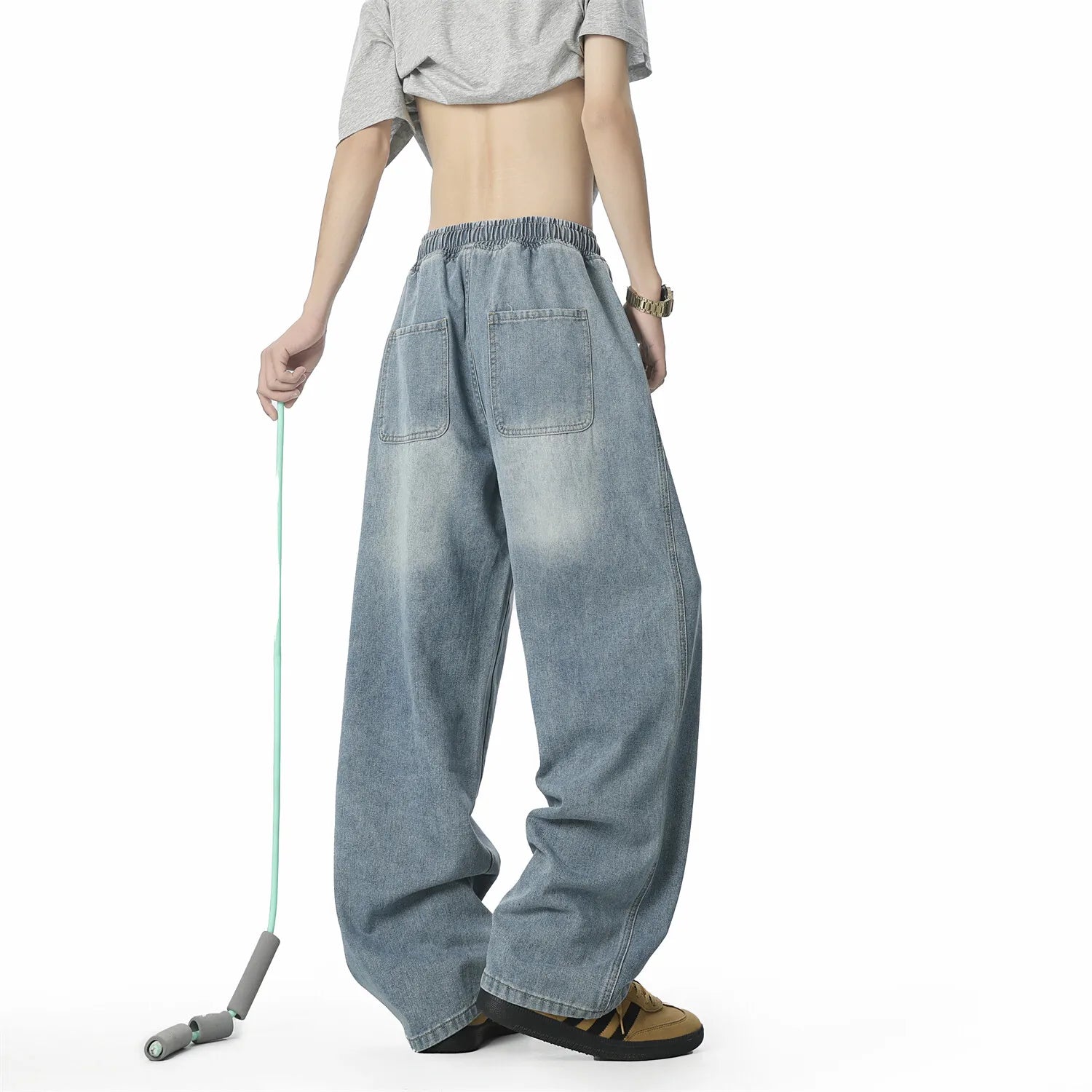 HEARUJOY  -  Jeans For Men New Y2K Vintage Denim Pants Hip Hop Fashion Wide-leg Baggy Jean Streetwear Trousers Straight Pantalones