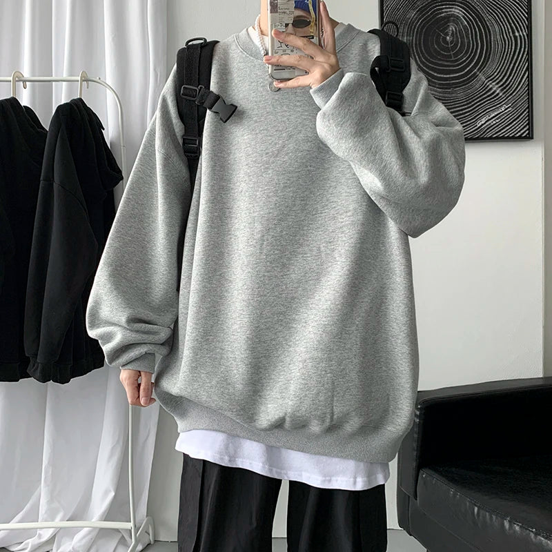 HEARUJOY  -  Autumn Men Casual Sweatshirts Harajuku Printed Men Oversized Hoodies Korean Man Casual Loose Pullovers
