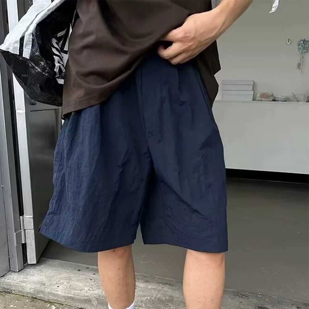 HEARUJOY  -  Beach Wear XL 2XL Casual Summer Pants Summer Breathable Shorts Gym Jogger Quick Drying Shorts Elastic Waist Knee Length