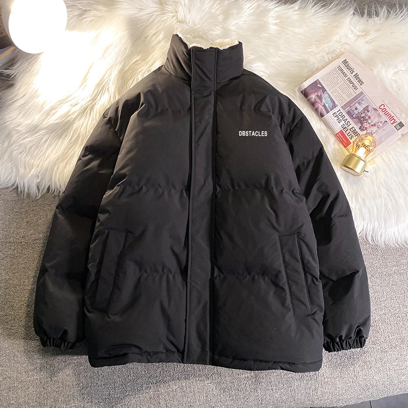 HEARUJOY  -  Letter Graphic Oversized Men Women Parka Fashion Streetwear Male Female Fleece Thicken Winter Jacket New Women's Clothing