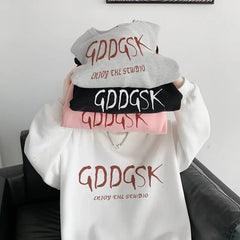 HEARUJOY  -  Men's Oversized Hoodie White 5XL Unisex Autumn Over Size Hoodies for Men Letter Print Man Casual Wear Hoody Male Sweatshirt