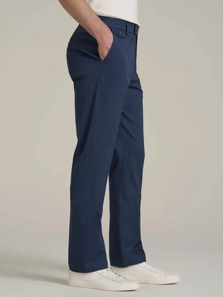HEARUJOY  -  Stylish Solid Color Mens Suit Trousers Spring Fall Outdoor Casual Pleated Textured Pants Men Daily Leisure Loose Straight Pants