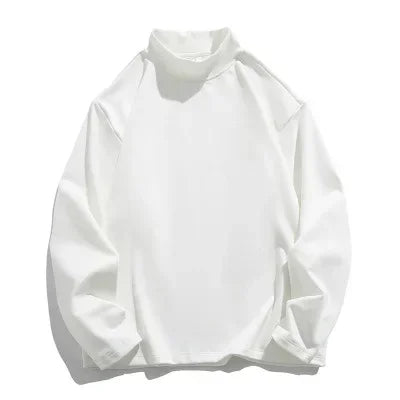 Hearujoy Long-sleeved Half-high Neck Bottoming Shirt Top Korean Fashion Spring and Fall New Loose Sweater Inner Take Pullover Men's