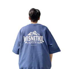 HEARUJOY  -  T Shirt Oversized Cotton For Men White Men's Mountain Print T-shirts 5XL Men Casual Wear Summer Tee Shirts Unisex Big Size