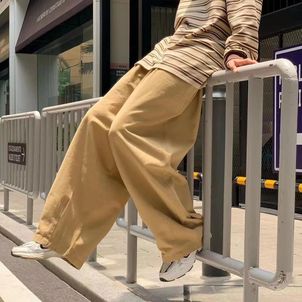 Hearujoy Cotton Baggy Pants Men Wide Leg Oversize Japenese Y2k Ankle-length Long Harem Trousers Casual Sport 2024 New