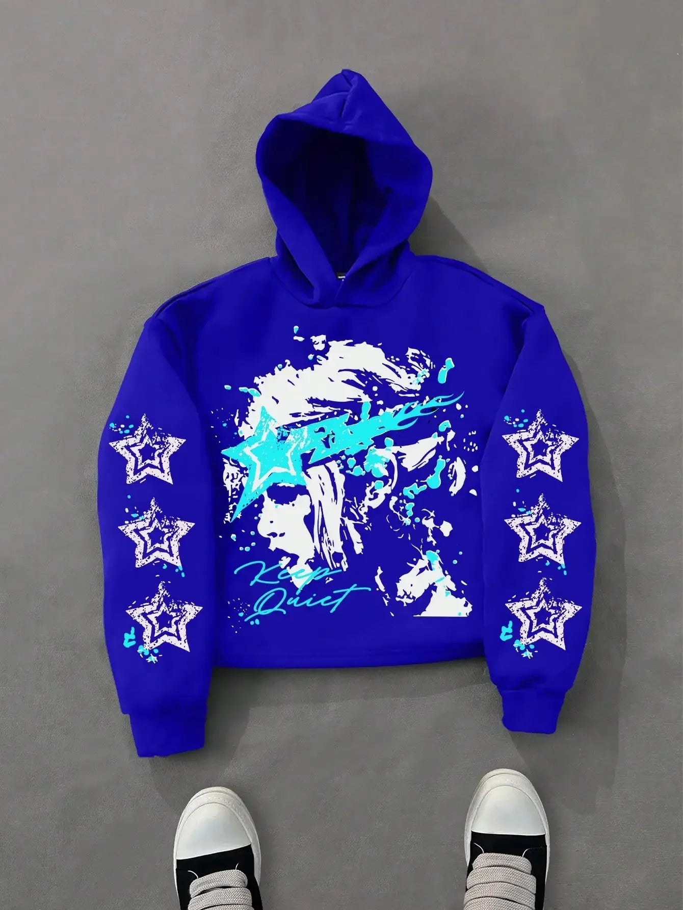 Hearujoy Hip hop street vintage letter star print hoodie men y2k Brother Harajuku fashion trend couple casual loose oversized sweatshirt