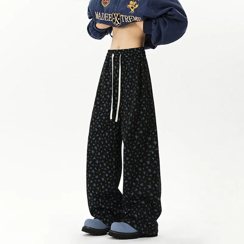 HEARUJOY  -  Printed Casual Pants Men Oversized Wide Leg Pants Men Sweatpants Streetwear Hip-hop Loose Straight Pants Mens Joggers Trousers