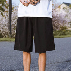 HEARUJOY  -  Casual Outings Blue Casual Loose Shorts Lightweight Casual Pants Daily Wear Shorts Medium Waist Design Polyester Fabric