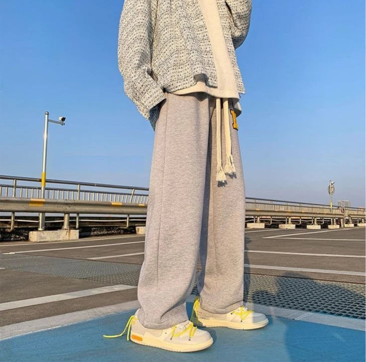 HEARUJOY  -  Straight Sweatpants for Men Elegant Clearance Sale High Quality Fashion New in Retro Y2k Deals Letters Trousers Man Sports Pants