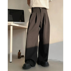 HEARUJOY  -  Suit Pants Men Society Mens Black Dress Pants Korean Loose Casual Wide Leg Pants Mens Office Formal Trousers Plus Size 5XL