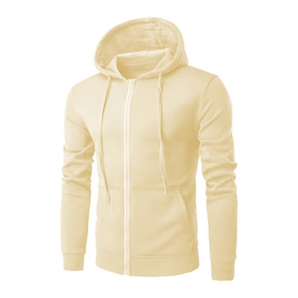 HEARUJOY  -  Mens Zip Up Hoodie Fleece Lined Jacket Winter Warm Pullover Coat with Hood Casual Streetwear Pullover Sweatshirt
