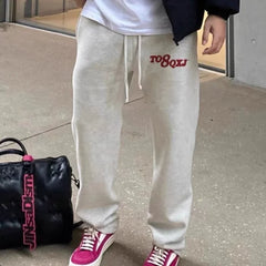 HEARUJOY  -  American Retro Trendy Sports Simple Style Straight Men Casual Loose Trousers Versatile Wide Legs