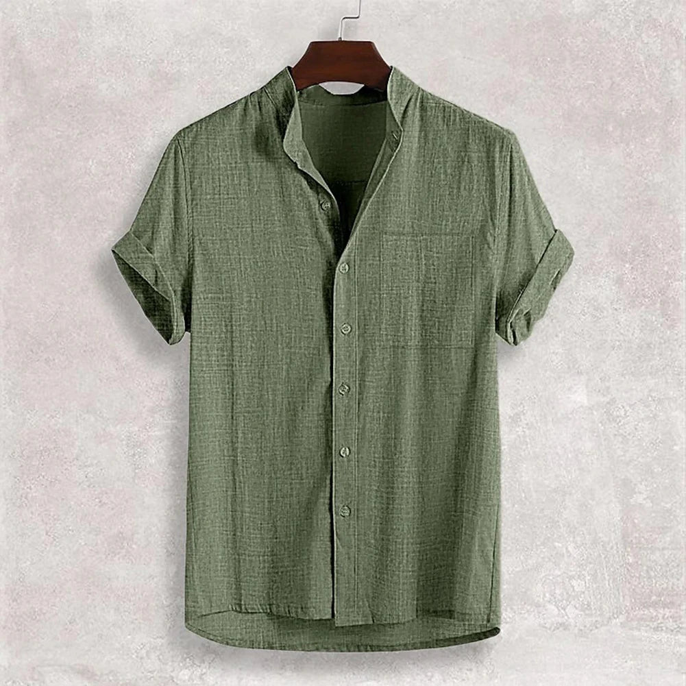 HEARUJOY  -  Comfy Fashion Hot New Stylish Men\'s Blouse Holiday Male Regular Slight Stretch Solid Color Summer Vacation Daily
