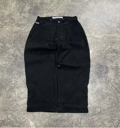 Hearujoy Harajuku simple printed straight jeans y2k hip hop skateboard Cowboy rap new street fashion loose wide leg floor mopping pants