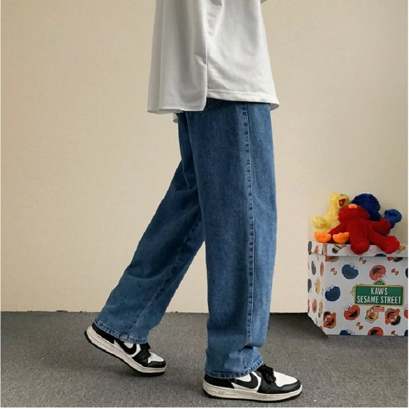 Hearujoy Men Jeans Straight Baggy Denim Pants Male Casual Trousers jeans Korean Streetwear Men's Pants for Man JEANS Mens Pant Clothing