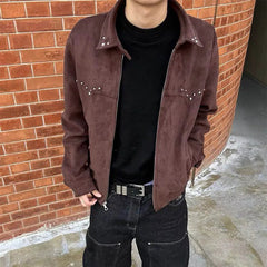 HEARUJOY  -  Autumn New Men's Solid Color Short Flight Jacket American Retro Fashion Trend Street Hip Hop Loose Casual Niche Men's Tops