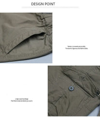 HEARUJOY  -  Summer Cropped Pants Men Multi Pocket Cargo Shorts Outdoor Sports Leisure Loose Shorts Fashion Youth Cotton Short Trousers
