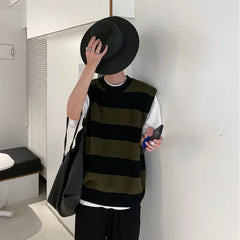 HEARUJOY  -  Waistcoat Sleeveless Long Sweater Man V Neck Knit Vests for Men Korean Popular Clothes Cheap Knitwear Cashmere Elegant Smooth