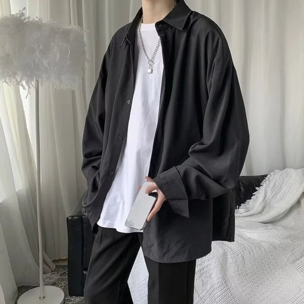 HEARUJOY  -  Casual Korean Style Clothing Harajuku Button Up Blouse Korean Style Shirt Long Sleeve Design Regular Clothing Length
