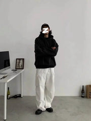 HEARUJOY  -  Loose Straight Leg Men's Work Trousers Spring Autumn American Retro Sle Casual Multiple kets Utili Pants