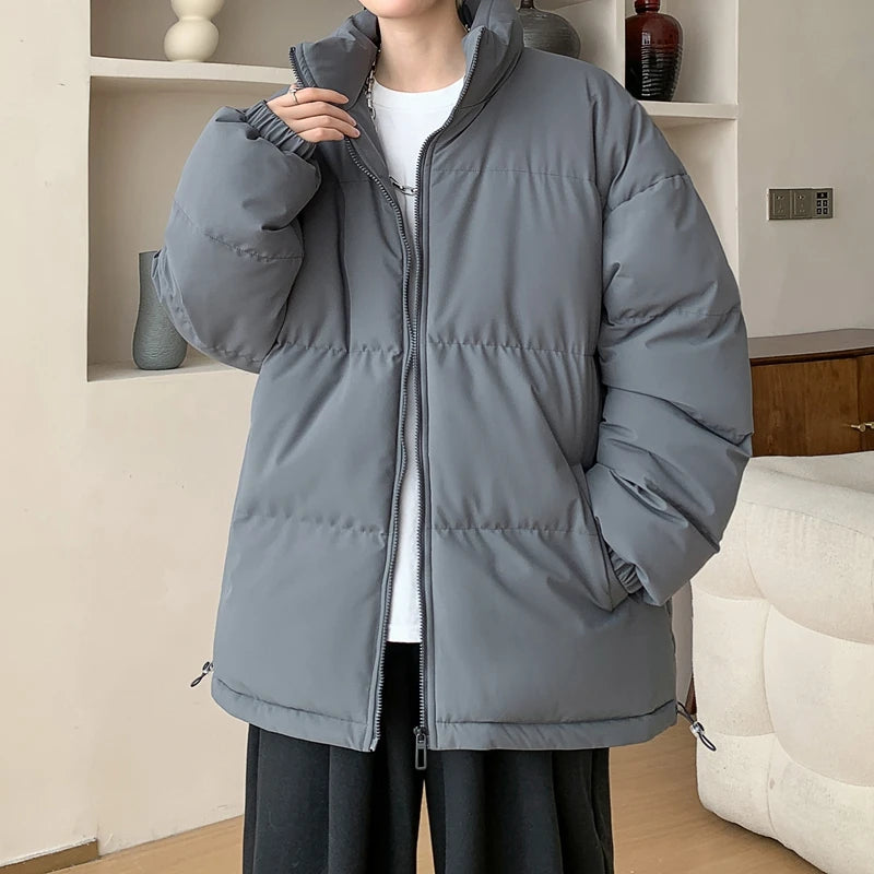 HEARUJOY  -  Fashion Oversized Parka Coats Men Korean Winter Cotton Padded Jacket Thick Warm Puffer Jacket Windbreaker Bubble Coat