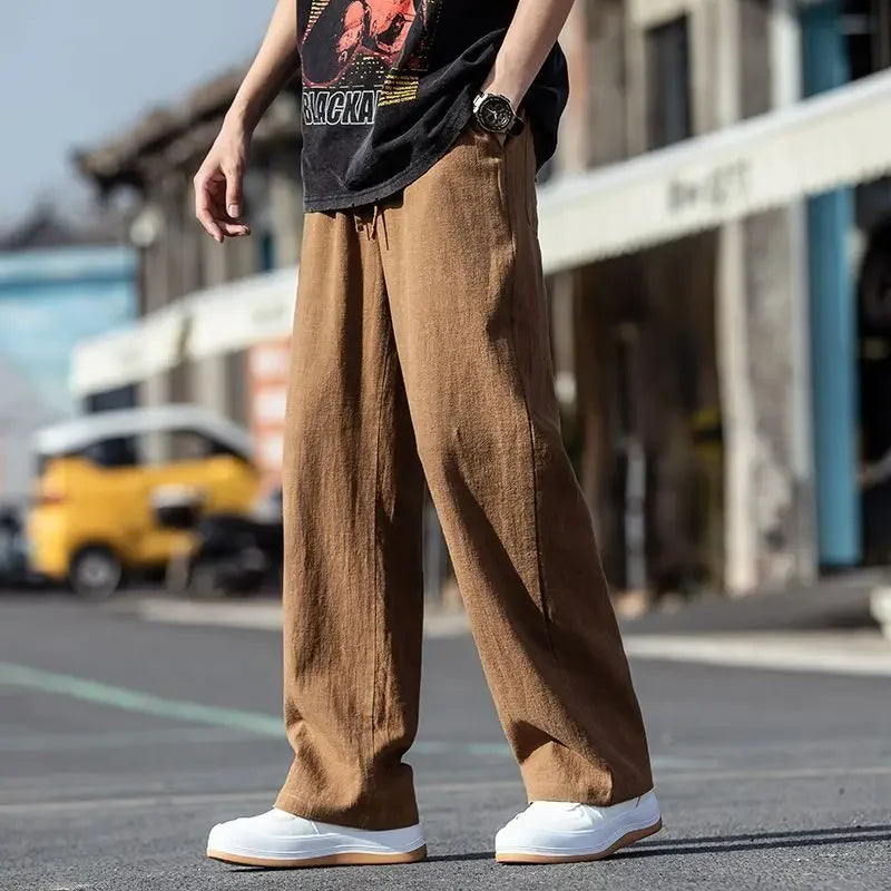 Hearujoy Loose Casual Pants Man Baggy Long Trousers for Men Straight High Quality Original Clothing Cotton Y2k Xxxl Vintage Trend Clothes