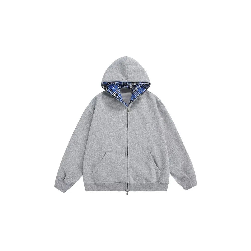 Hearujoy Fake Two Pieces Double Layer Zipper Hooded Jacket for Men and Women Cardigan Casual Loose Windbreaker Hoodies Oversized