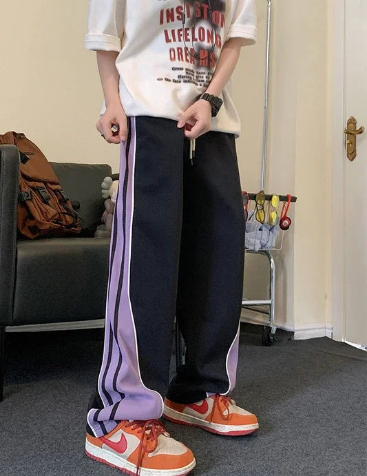 HEARUJOY  -  Loose Autumn Winter Wide Straight Baggy Trousers For Men Punk Casual Pants Man Trend Luxury Classic Streetwear Polyester Sale