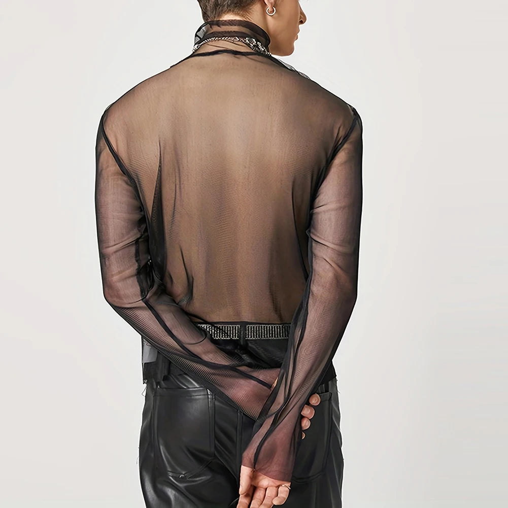 HEARUJOY  -  Solid Turtleneck Shirts Mens Turtleneck T-Shirts Vacation Wear Fashion Streetwear Suitable For Summer Summer Wear