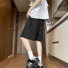 HEARUJOY  -  Star Men's Summer Thin Ice Silk Cool Sports High Street Casual Mid-sized Pants