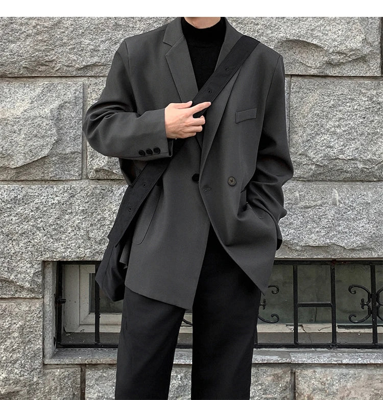 HEARUJOY  -  Spring Summer Men Formal Blazers Men Korean Fashion Loose Casual Dress Jacket Men Harajuku Social Suit Jacket Clothing