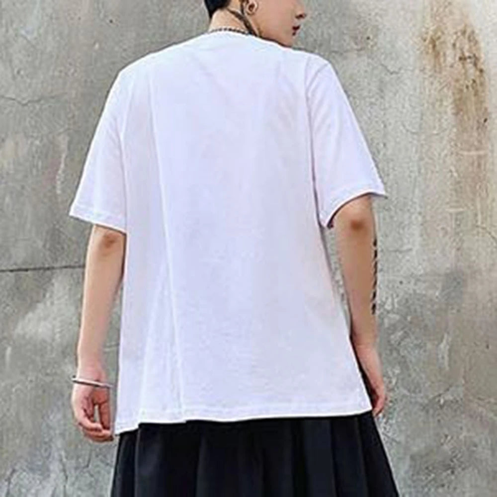 HEARUJOY  -  XS-4XL Mens T-Shirt Irregular Dark Style Cotton T-Shirt Summer Streetwear Y2k Fashion Campus Trend Top Men'S Clothing 2025 New
