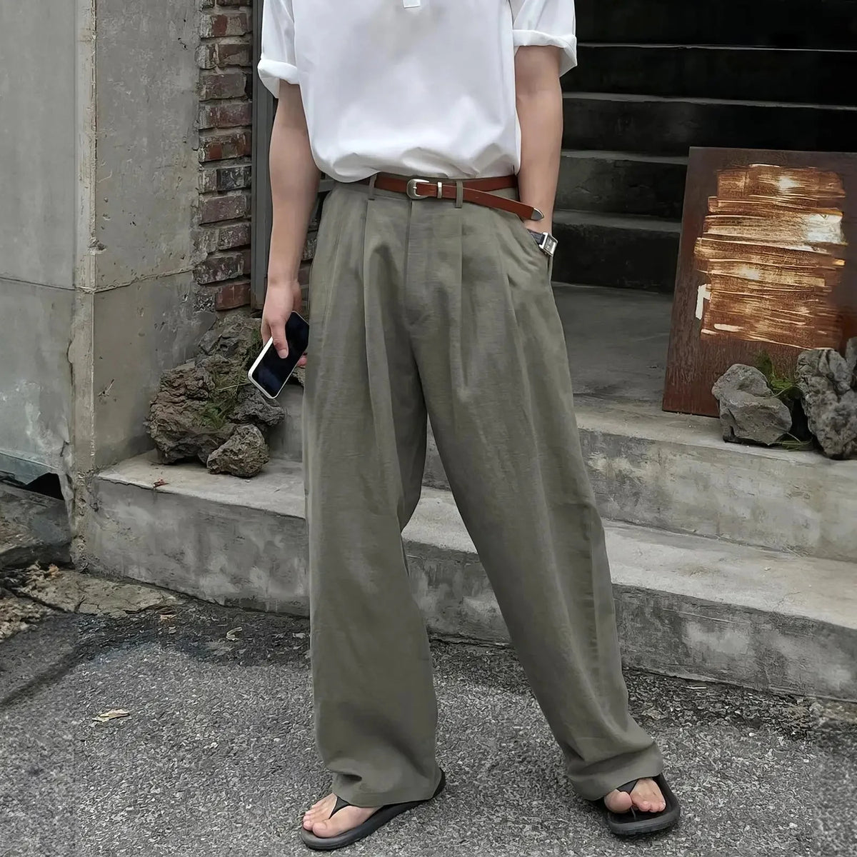 HEARUJOY  -  Korean Style Loose Fit Men's Suit Pants Summer New Arrival Fashionable Harem Casual Pants Trendy Versatile Long Pants