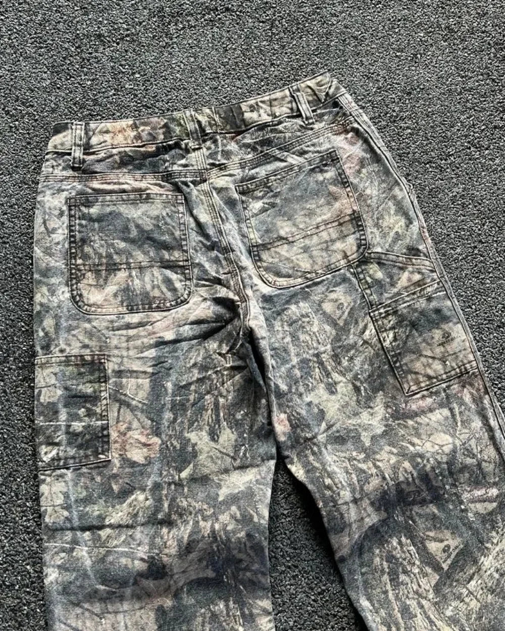 Hearujoy High Quality Retro Oversize Cargo Denim Y2k Camouflage Jeans Pants Fashion Men Clothing Straight Leg Wide Leg Jeans Streetwear