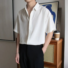 HEARUJOY  -  Green Black White Man Shirt Short Sleeve Plain Shirts for Men Cheap Brand Sale New in High Quality Luxury Summer with Collar