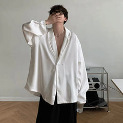 HEARUJOY  -  Summer Thin Blazer Men Business Society Mens Suit Jacket Korean Loose Casual Dress Jacket Men Black White  Formal Jackets