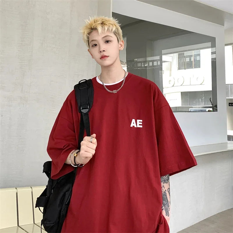 HEARUJOY  -  T Shirt Oversized Cotton White For Men 5XL Men's Letter Print T-shirts Male Casual Wear Summer Tee Shirts Unisex Big Size