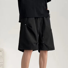 HEARUJOY  -  Pleated Design Casual Shorts Casual Shorts M XL Mens Outdoor Shorts Pleated Workwear Shorts Solid Pattern Thin Casual Pants