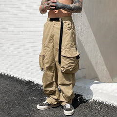 Hearujoy Baggy Black Cargo Pants Men American Streetwear Oversize Khaki Cargo Trousers Male Pocket Loose Casual Hip Hop Workwear