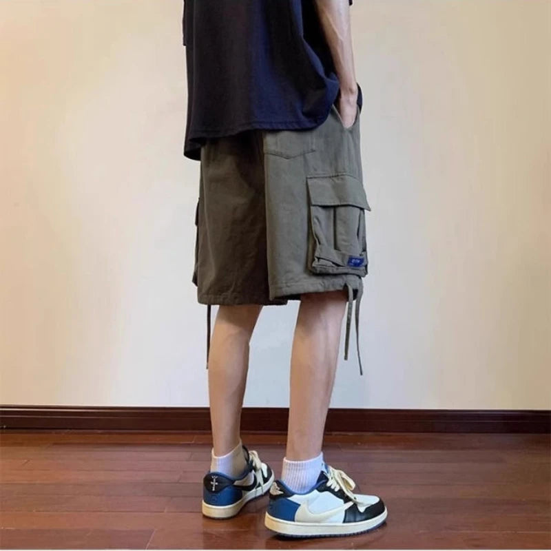 HEARUJOY  -  Summer Workwear Men's Trendy Loose Straight Large Pocket Casual Beach Shorts