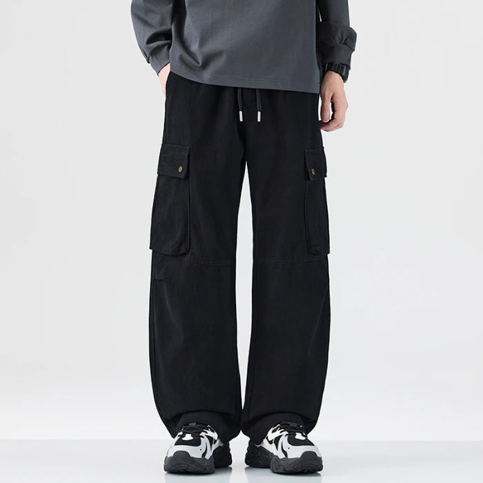 HEARUJOY  -  New Fall Japanese Retro Cargo Pants - Men's Oversized Straight-Leg Versatile American Streetwear 100% Cotton Camouflage