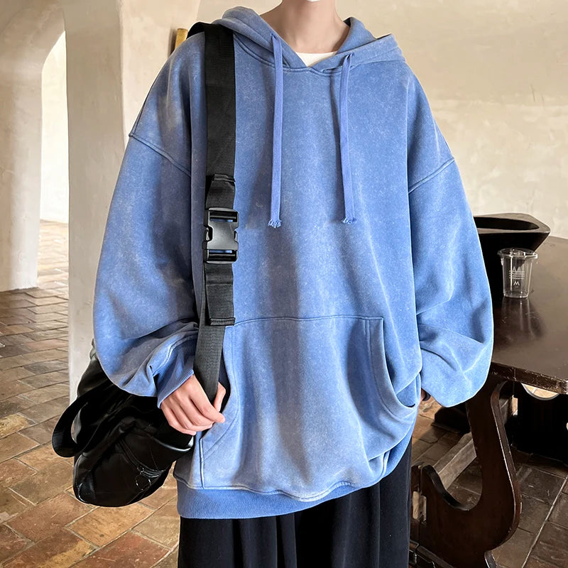 HEARUJOY  -  Men Hooded Hoodies Pullover Autumn Men Sweatshirts Hoodie Men Solid Color Streetwear Basics Hoodie Male Harajuku Clothes