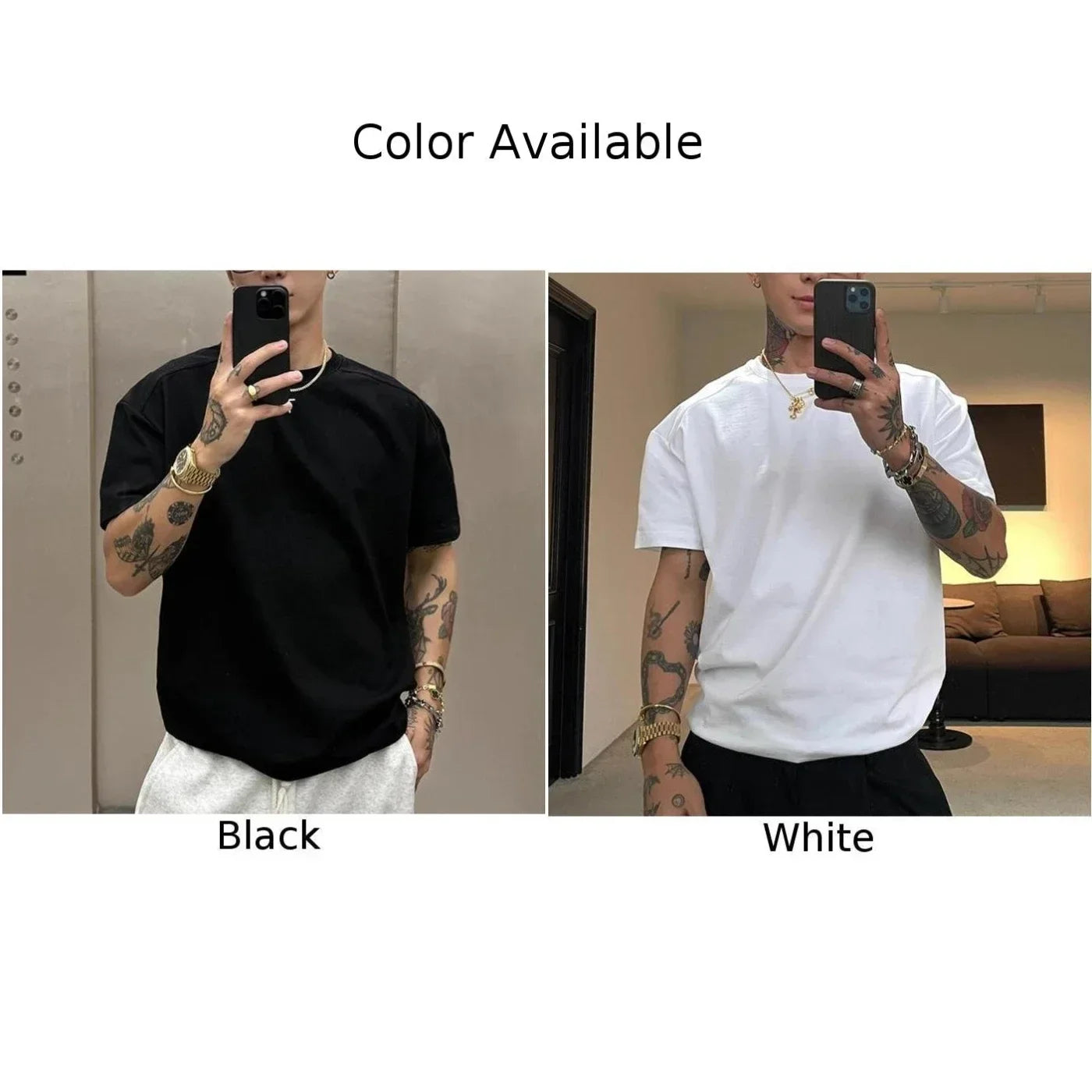 HEARUJOY  -  Daily Casual Wear Casual Tops Fashionable T-Shirt Fashion Casual Tops Men Casual Polyester Fabric Slight Stretch Suit For Summer