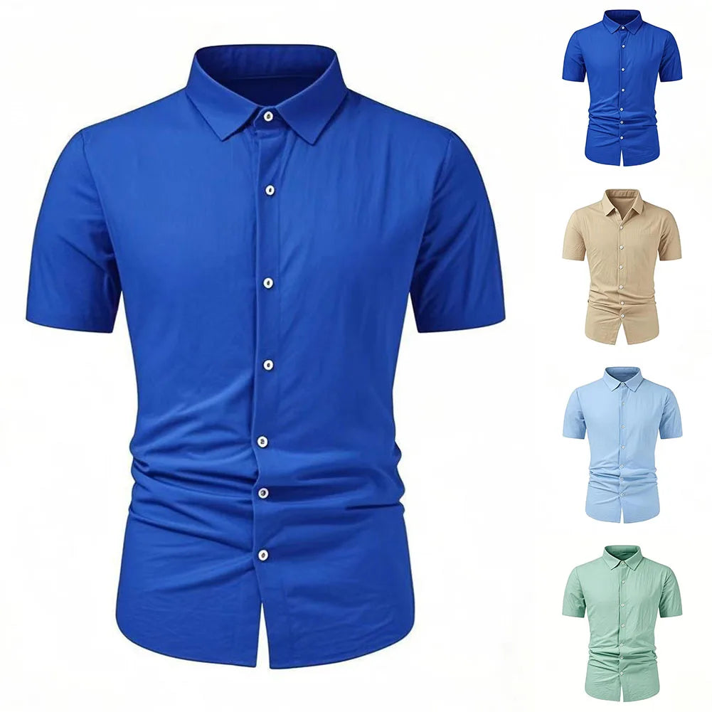HEARUJOY  -  Office Work Shirt Formal Business Shirt Casual Wear Casual Holiday Dress Shirt Casual Dress Shirt Cotton Polyester Blend