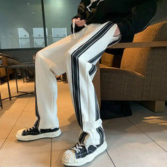 HEARUJOY  -  Autumn Winter Elegant Casual Pants for Men American Street Style Fashion Loose Fit Straight Leg Men Clothing