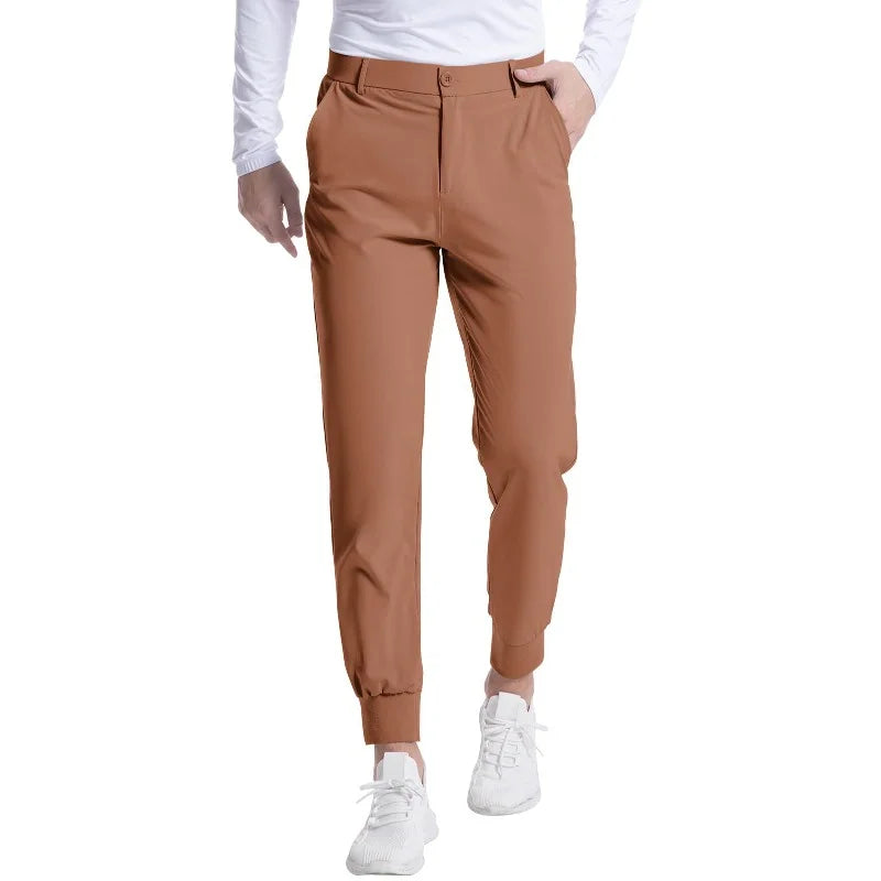 HEARUJOY  -  Men's Youth Elastic Golf Jogging Slim Pants Leisure Four Seasons High-grade Sense of Business Casual Pants