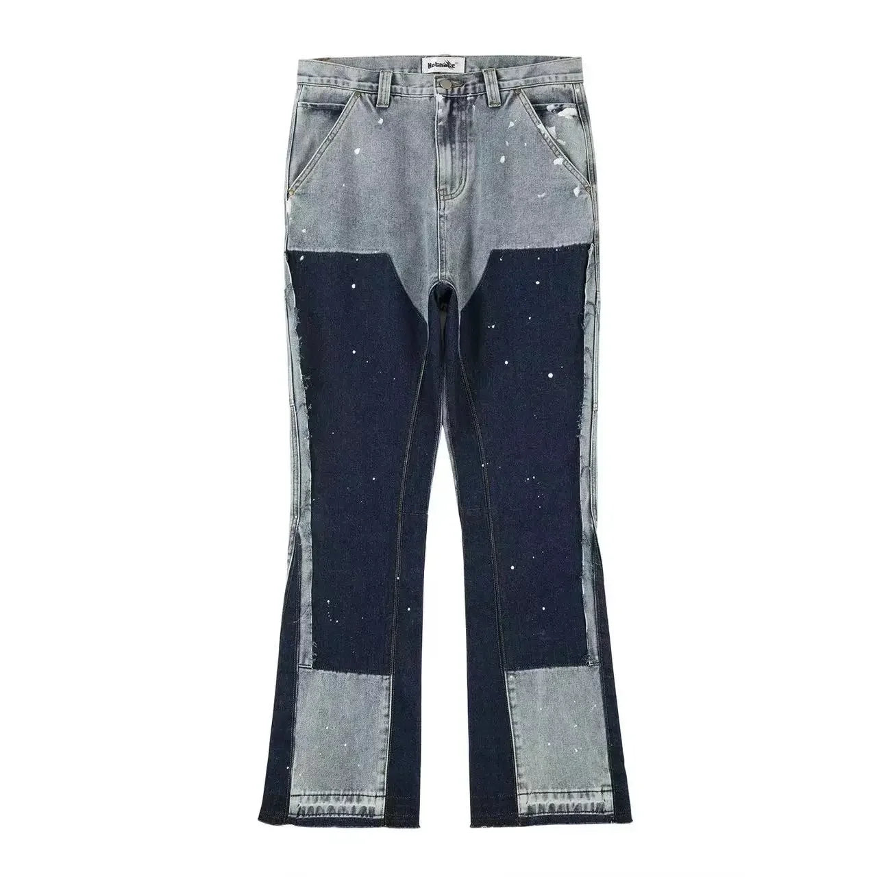 Hearujoy Streetwear Cleanfit Double Knee Graffiti Baggy Pants Jeans Y2k Vintage Flare Denim Pants Men Patchwork Patches for Women Clothes
