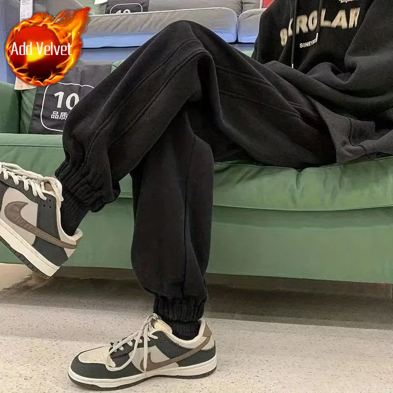 HEARUJOY  -  Young Students Men's Sweatpants Deals Autumn Winter Clearance Sale Fashion Retro Y2k Trend Male Sports Pants Hip-hop Trousers