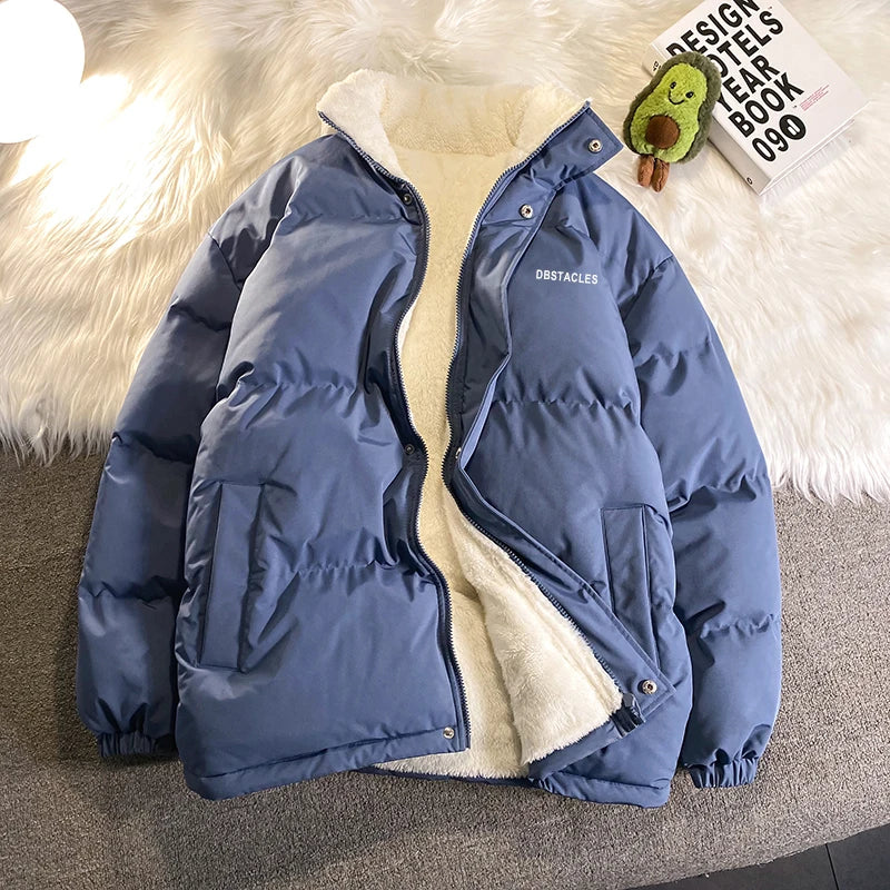 HEARUJOY  -  Letter Graphic Oversized Men Women Parka Fashion Streetwear Male Female Fleece Thicken Winter Jacket New Women's Clothing